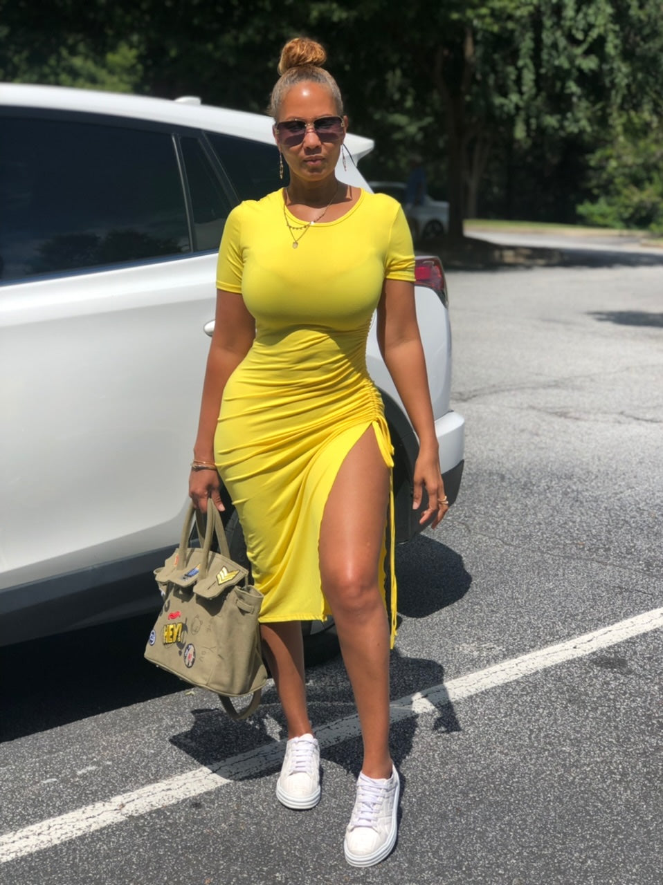 Pull Up On Me Dress - Yellow (14)