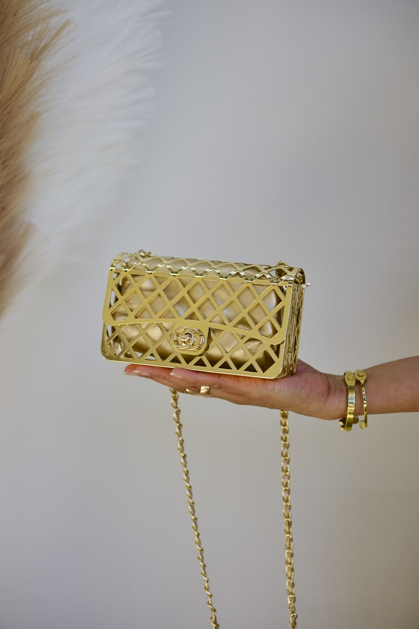 Lyons Caged Bag - Gold