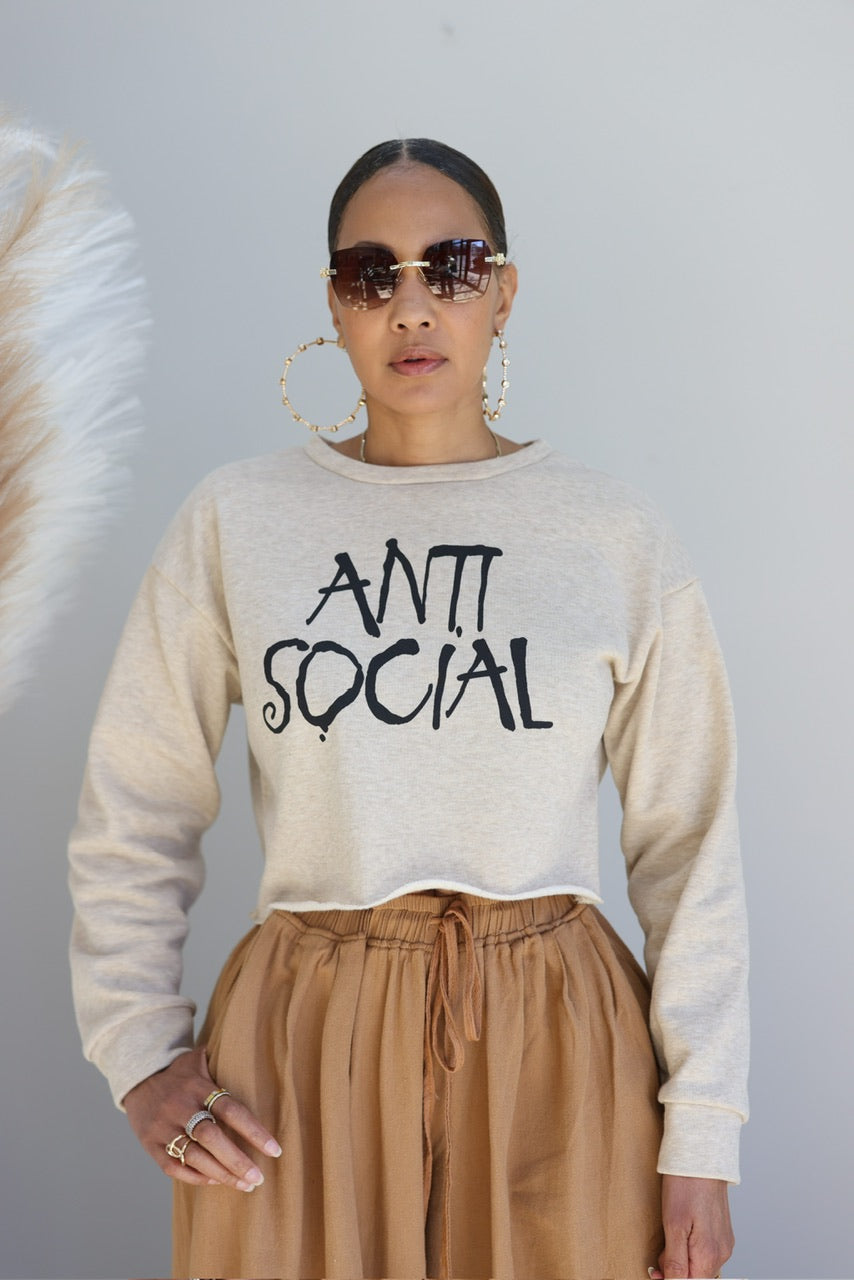 Anti Social Sweatshirt - Nude (31)