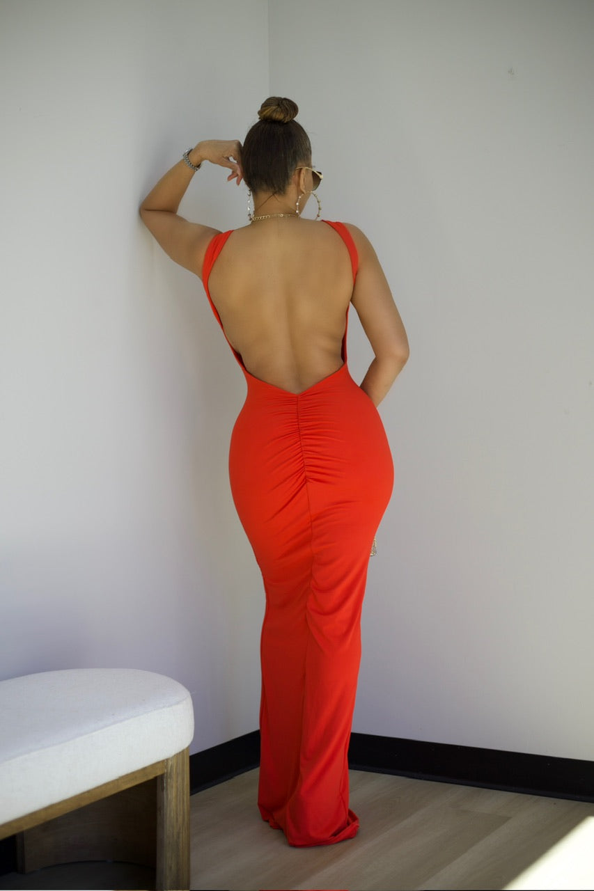 Bringing Sexy Back Maxi Dress - Orange