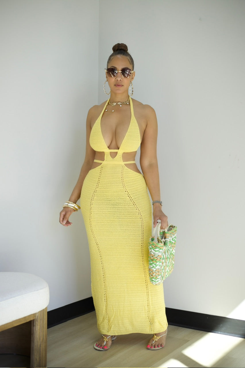 Ibiza Crochet Dress - Yellow