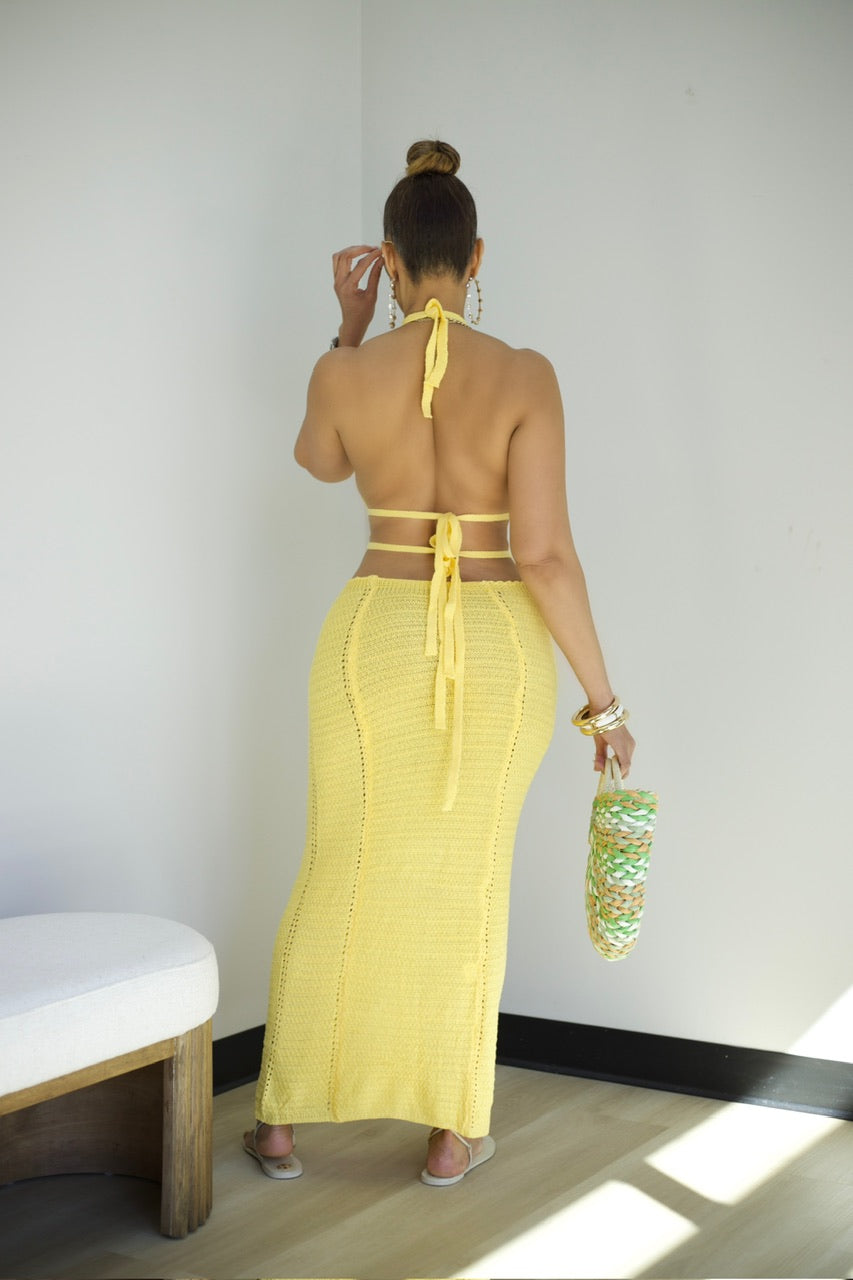 Ibiza Crochet Dress - Yellow