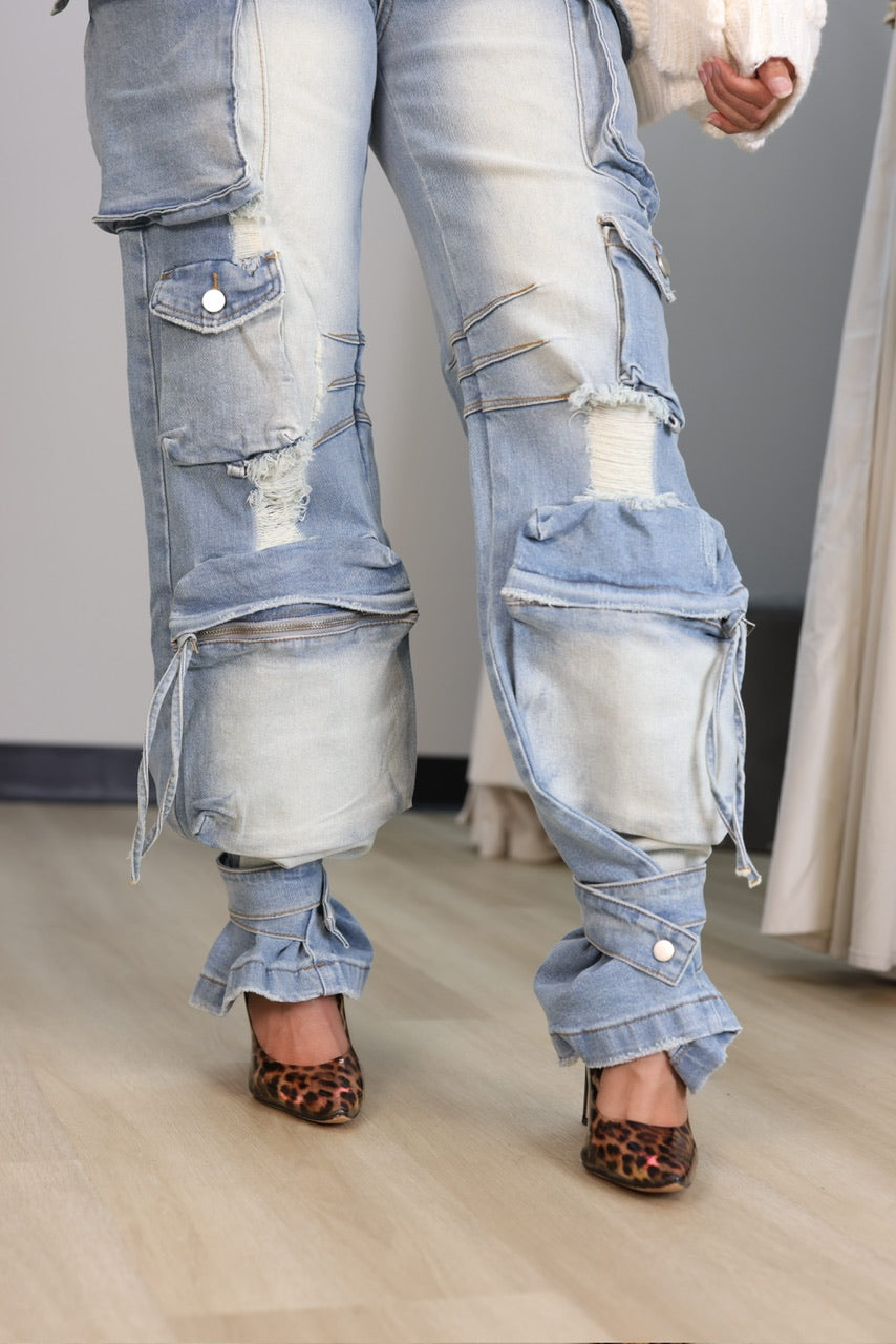 Halo Cargo Jeans - Blue (32)