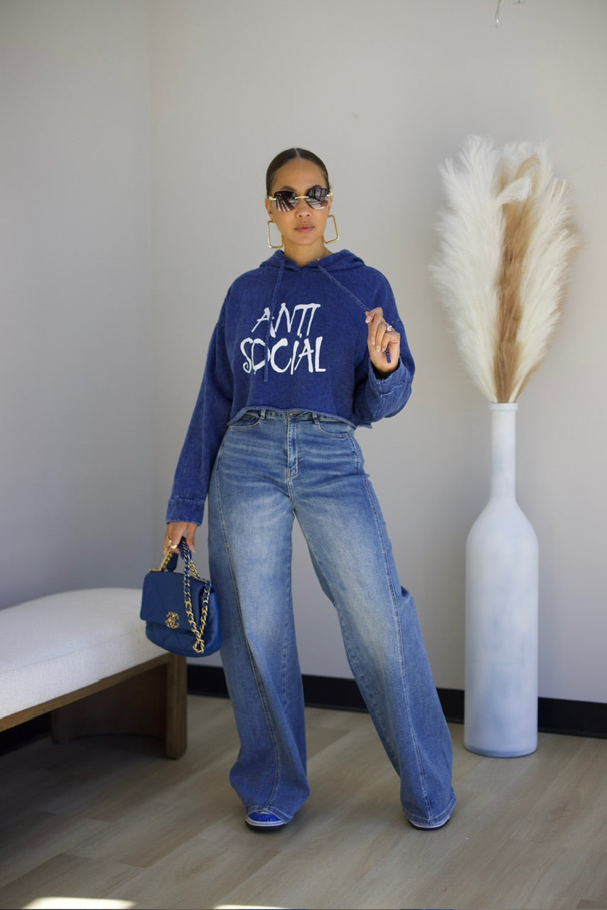 Anti Social Sweatshirt - Blue (39)