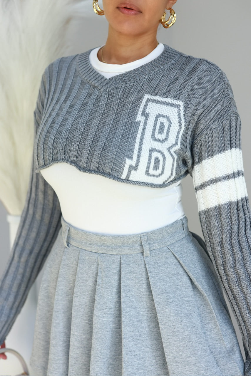 Bibi Crop Sweater - Grey (16)