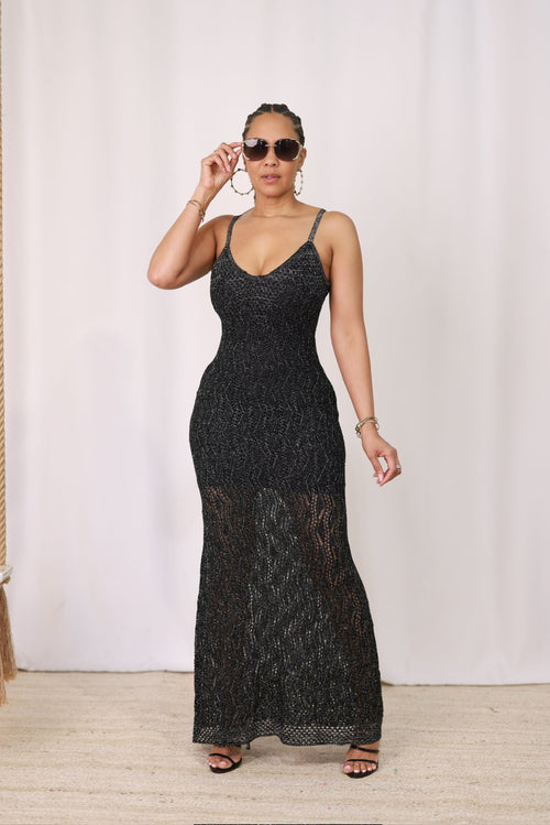 Shimmer & Shine Maxi Dress - Black (12)