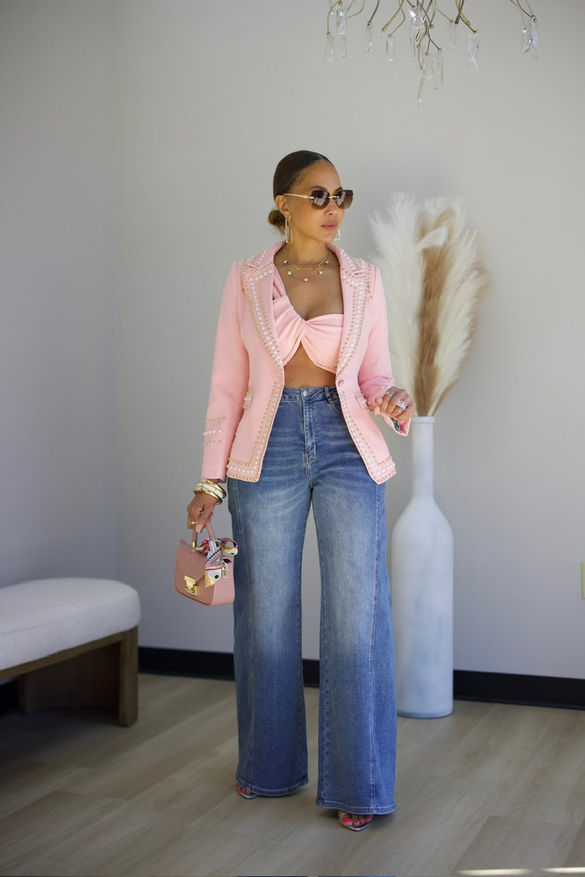 Sophia Blazer - Blush Pink