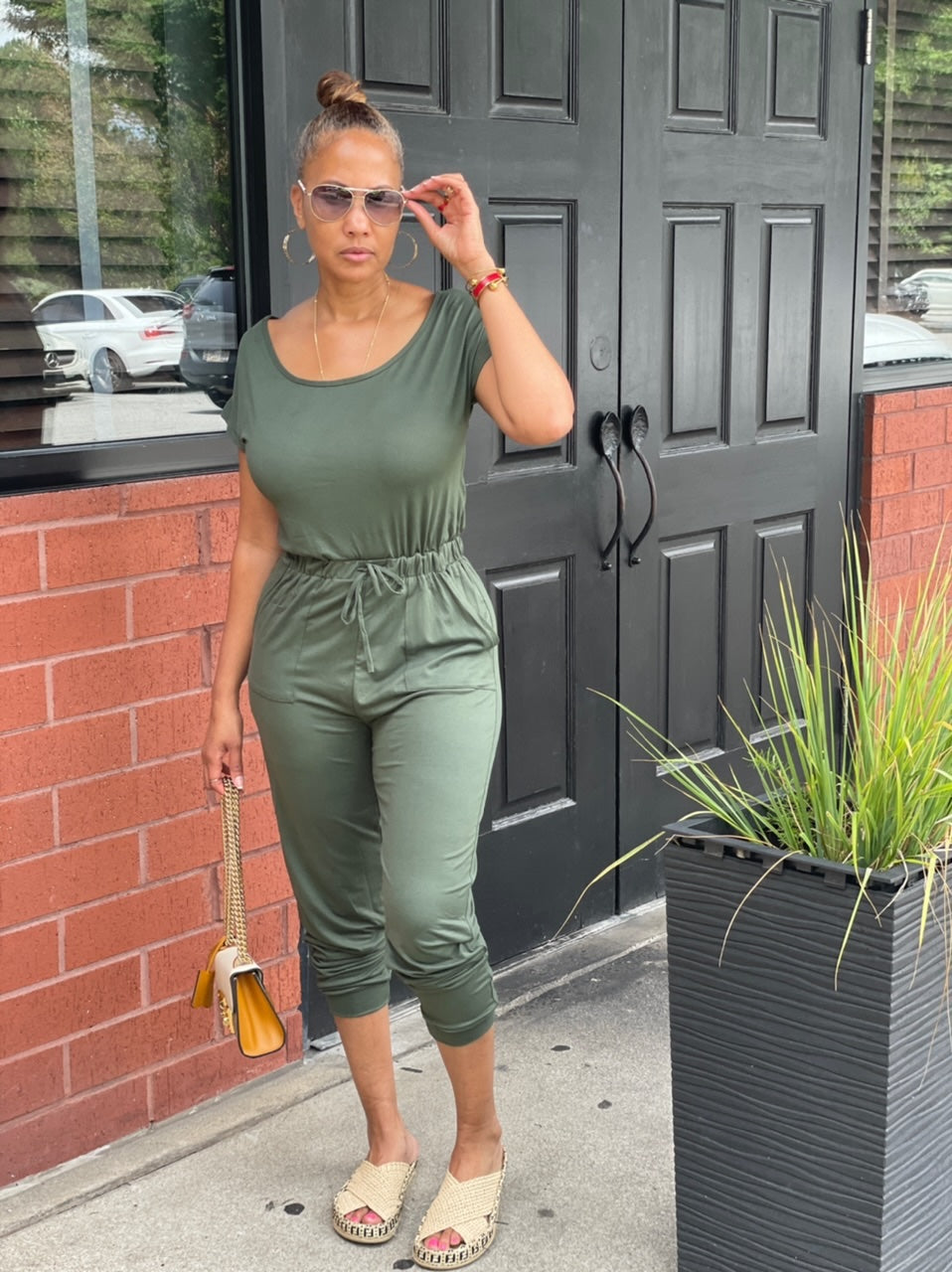 Walk This Way Jumpsuit - Olive (11)