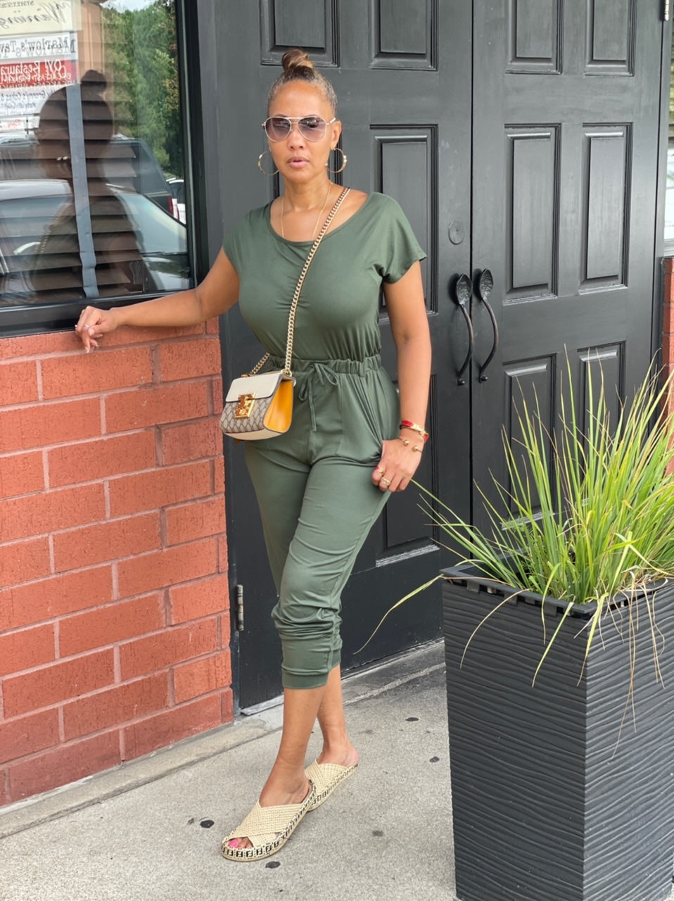 Walk This Way Jumpsuit - Olive (11)